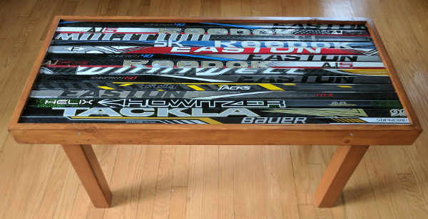 hockey stick wood table