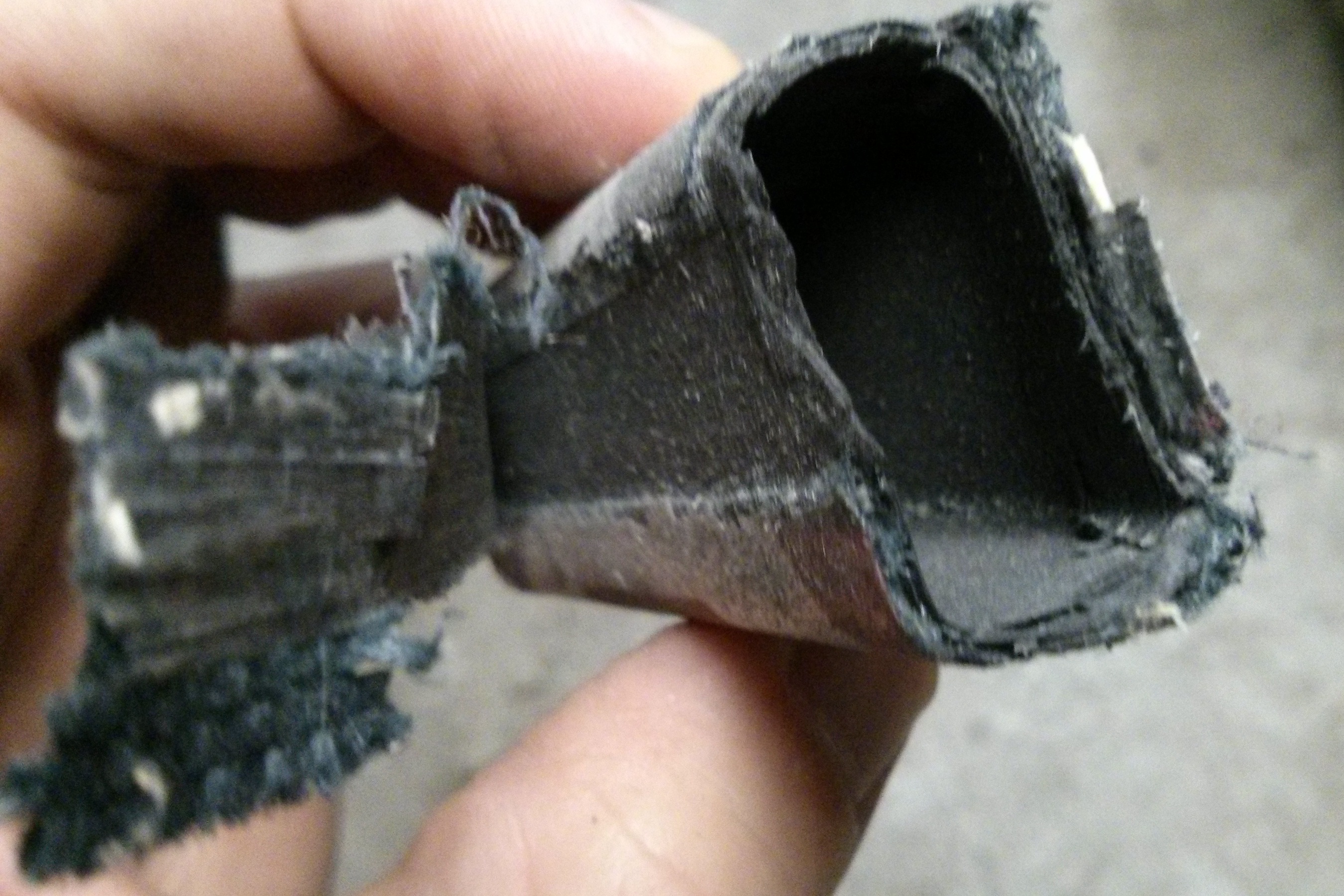 Delamination up close on composite stick