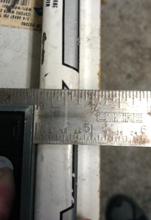 Measuring the main shaft section of a composite stick